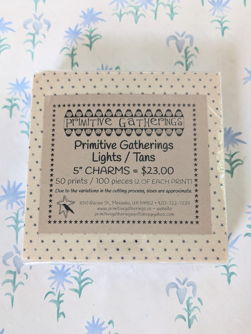 Primitive Gatherings Lights / Tans 5" Charm Pack NEW 50 Prints 100 Pieces Fabric
